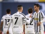 Cristiano Ronaldo y Morata, durante un partido de la Juventus