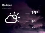 El tiempo en Badajoz: previsi&oacute;n para hoy viernes 30 de abril de 2021
