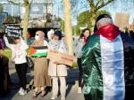 Manifestaci&oacute;n en apoyo a Palestina y contra la participaci&oacute;n de Israel en el festival de Eurovisi&oacute;n, en R&oacute;terdam.