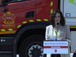 La presidenta de la Comunidad de Madrid, Isabel D&iacute;az Ayuso, en la inauguraci&oacute;n del parque de bomberos de Alcobendas.