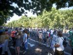 Varias decenas de personas en la manifestaci&oacute;n en bicicleta en defensa de Madrid Central este domingo.