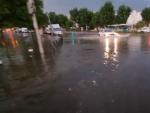 Calzada de Ventas inundada por la tormenta ca&iacute;da en Madrid el 16 de junio de 2021.