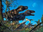 Tiranosaurios con su cr&iacute;a