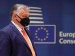 El primer ministro h&uacute;ngaro, Viktor Orban, durante la cumbre de jefes de Estado y de Gobierno de la UE, en Bruselas.