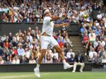 Roger Federer, en un partido de Wimbledon