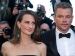 Matt Damon junto a la actriz francesa Camille Cottin durante la presentaci&oacute;n de 'Cuesti&oacute;n de sangre' en Cannes