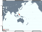 Epicentro del sismo de magnitud 7,1 que se sinti&oacute; este mi&eacute;rcoles frente a las costas de Filipinas.