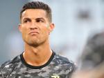 Cristiano Ronaldo, antes de un partido de la Juventus