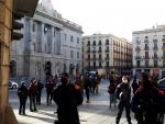 Mossos d'Esquadra en la plaza Sant Jaume de Barcelona. EUROPA PRESS