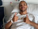 Martin Braithwaite, en el hospital tras su operaci&oacute;n de rodilla