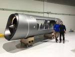 Maqueta del vehicle Hyperloop realitzada per Oc&eacute;ano Naranja