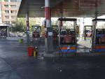 Una gasolinera vacía en Teherán por tener sus máquinas fuera de servicio.