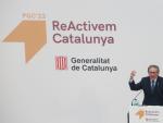 El conseller de Economia catalán, Jaume Giró, en la presentación en el Parlament de los presupuestos del Govern para 2022.