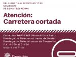 Diputación de Segovia cortará del 15 al 17 de noviembre la carretera entre Basardilla y Santo Domingo de Pirón por obras