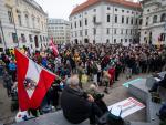 Manifestación en Viena contra el confinamiento de los no vacunados en Austria.