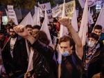 Varios estudiantes se movilizan en contra de las reformas universitarias de la ‘ley Castells' y la ‘ley de convivencia universitaria’, frente al Congreso de los Diputados, a 18 de noviembre de 2021, en Madrid (España).