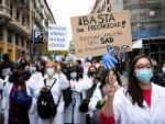 Cuidadoras domésticas procedentes de toda España han participado en una manifestación en Madrid.