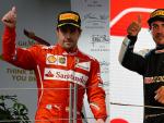 El podio 97, en Hungría 2014, y el podio 98 de Alonso, en Catar 2021, en Fórmula 1