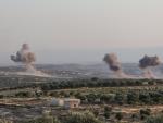 Columnas de humo tras un ataque de misiles contra Siria, en una imagen de archivo.