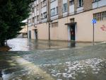 Una vía del barrio Asteguieta totalmente inundada