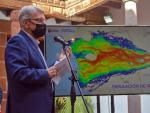 El portavoz de Gobierno canario, Julio Pérez, responsable del operativo y director del Pevolca, anuncia el fin de la erupción del volcán de La Palma.