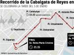 El recorrido de la cabalgata de Reyes en Barcelona en 2022.
