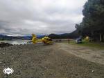 Imagen del rescate en la playa de Los Foxos, en Coaña (Asturias).