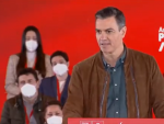 Pedro Sánchez en el acto del PSOE de este sábado.