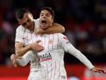 Óliver Torres celebra un gol con el Sevilla