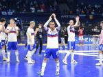 Los jugadores rusos celebran su pase a semifinales del Europeo de f&uacute;tbol sala