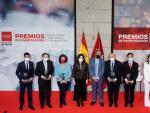 La presidenta de la Comunidad de Madrid, Isabel D&iacute;az Ayuso, durante su intervenci&oacute;n en la entrega de los Premios de Investigaci&oacute;n.