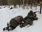 Militares de la Guardia Nacional de Ucrania practican ejercicios t&aacute;cticos.
