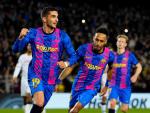 Ferran Torres celebra su gol en el Barcelona - N&aacute;poles de Europa League