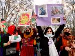 Las mujeres afganas se manifiestan en Madrid por el d&iacute;a internacional de la mujer: