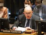 El embajador de Rusia ante Naciones Unidas, Vassily Nebenzia, durante una reuni&oacute;n del Consejo de Seguridad.