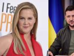 Amy Schumer y Volodimir Zelenski, presidente de Ucrania