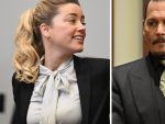 Amber Heard y Johnny Depp, durante el juicio que enfrenta a ambos actores, en la corte del condado de Fairfaix (Virginia, EE UU).
