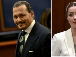 Los actores Johnny Depp y Amber Heard, durante el noveno d&iacute;a del juicio que enfrenta al exmatrimonio, en la corte de Fairfax, Virginia (EE UU).