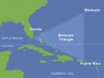 Mapa del Tri&aacute;ngulo de las Bermudas.