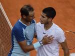 Rafa Nadal y Carlos Alcaraz, en el Mutua Madrid Open.
