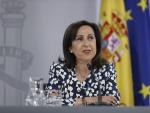 La ministra de Defensa, Margarita Robles, en rueda de prensa tras el Consejo de Ministros