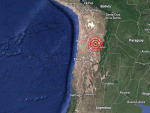Localizaci&oacute;n del epicentro del terremoto de 6,8 grados registrado en la provincia argentina de Jujuy.