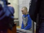 El soldado ruso Vadim Shishimarin, durante su juicio por presuntos crímenes de guerra, en Kiev, Ucrania.