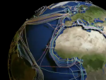 El mapa del entramado submarino de fibra &oacute;ptica, en una espectacular recreaci&oacute;n 3D
