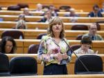 La ministra de Educaci&oacute;n y Formaci&oacute;n Profesional, Pilar Alegr&iacute;a, interviene en una sesi&oacute;n de control al Gobierno, en el Senado, a 10 de mayo de 2022, en Madrid (Espa&ntilde;a).