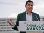 El presidente de la Junta de Andaluc&iacute;a y candidato del PP a la reelecci&oacute;n, Juanma Moreno.