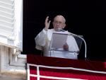 El Papa Francisco durante la oraci&oacute;n del &Aacute;ngelus este domingo.