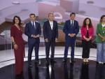 Los seis candidatos a las elecciones andaluzas, antes del segundo debate.