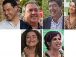 Los seis candidatos andaluces, en el cierre de campa&ntilde;a.