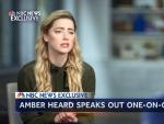 La actriz Amber Heard, durante su entrevista en exclusiva con la cadena estadounidense NBC.
